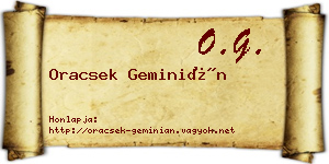 Oracsek Geminián névjegykártya